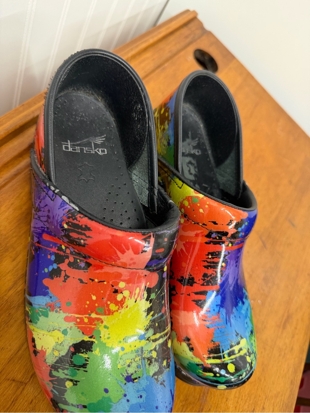 Dansko Paint-Splash Clogs in Multicolor - Picture 3 of 4